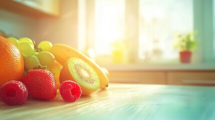 フルーツと朝のキッチン