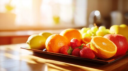 フルーツと朝のキッチン