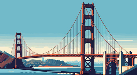 Fototapeta premium Golden Gate Bridge Architecture Iconic Landmark.