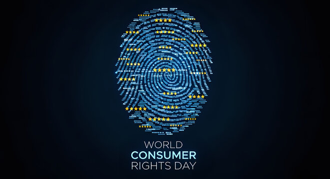 Vibrant fingerprint graphic for World Consumer Rights Day