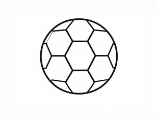 Fototapeta premium A simple black and white illustration of a soccer ball on a plain background