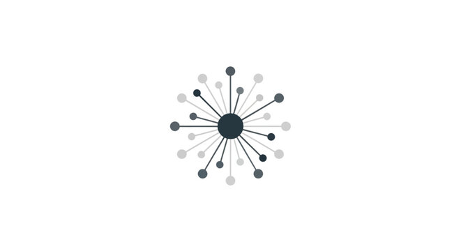 Centralized Network Structure with Nodes and Connections.