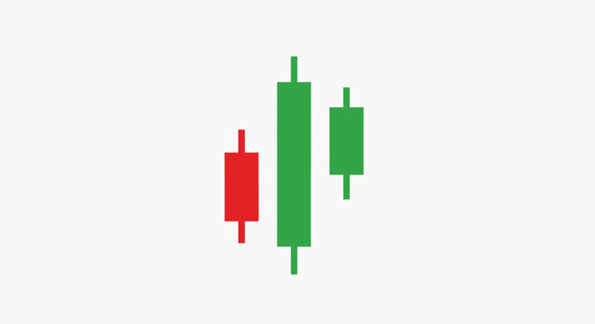 Candlestick chart stock market graph.