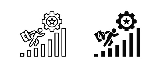 Obraz premium Success icon set with style outline and solid. vector simple elements for design and presentation.