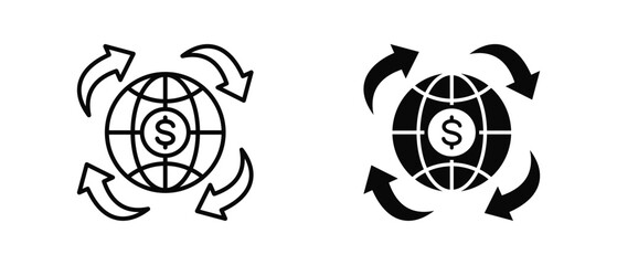 Obraz premium Globalization icon set with style outline and solid. vector simple elements for design and presentation.