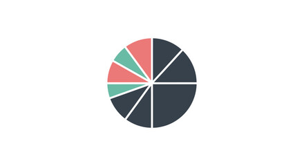 Fototapeta premium Colorful pie chart graph sections.