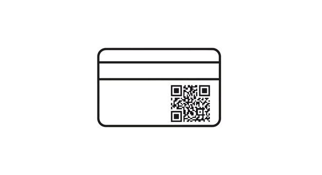 Credit card with QR code.