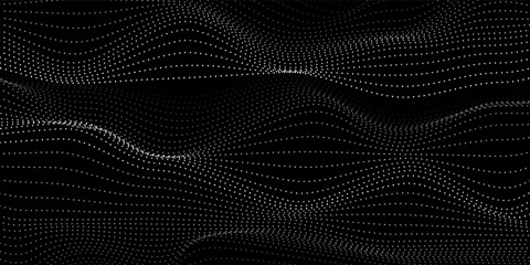 Fototapeta premium 3D silver lines techno abstract background overlap layer on dark space with waves effect decoration. Modern graphic design element stripes style concept for web, poster, flyer, card, or brochure cover