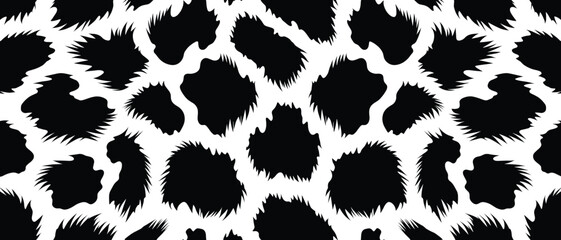Wildlife animal skin pattern with fur camouflage design for fashion and art inspiration featuring black and white leopard texture © Merisca