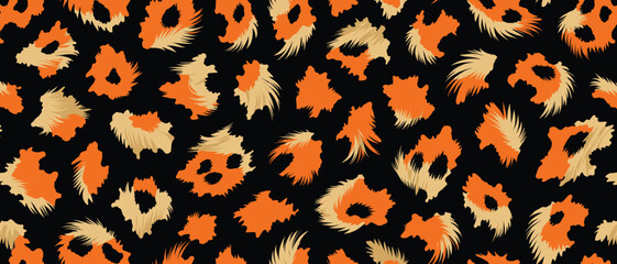 Wildlife animal skin pattern fur camouflage seamless design for fashion prints and textile industry applications closeup view © Merisca