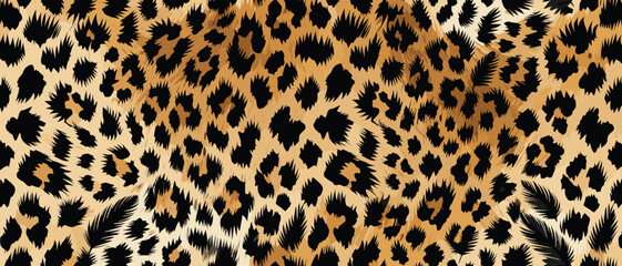 Animal wildlife skin pattern fur camouflage illustration showcasing leopard texture in a close-up detailed view © Merisca