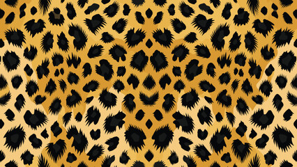 Animal wildlife skin pattern fur camouflage illustration featuring leopard jaguar spots and wild textures from a close-up viewpoint © Merisca