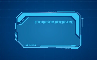 Modern Futuristic Interface Frame with Blue Tech HUD Panel