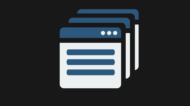 Digital Windows: A minimalist illustration captures a stack of digital windows, each a portal to information and functionality. Simple, sleek, and perfect for design.