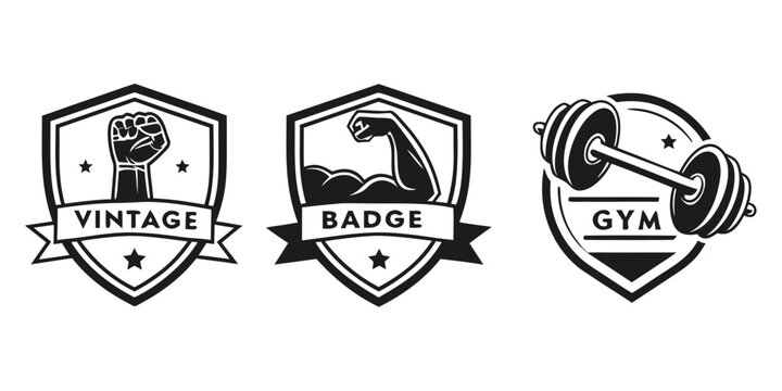 Three distinct vintage, basile, and cta logos displayed side by side Vector