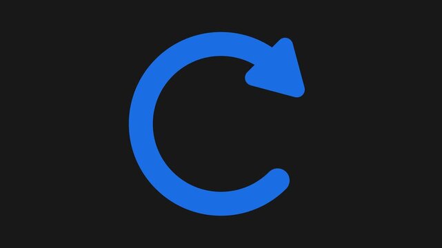 Circular Direction Icon: A vibrant blue curved arrow symbolizes continuous cycles or updates against a dark backdrop.