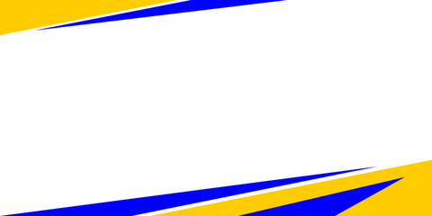 Dynamic abstract background featuring blue and yellow curved swoosh shapes on a white base. Professional and energetic design ideal for sports, business, or web headers. © surafudin