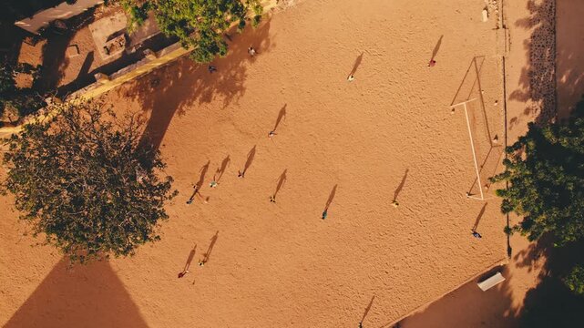 Aerial view of Gor&eacute;e Island, a UNESCO World Heritage site, is magical during the day with a magical sunset