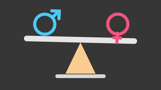 Gender Equality: A symbolic representation of gender balance with male and female signs on a scale