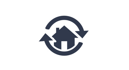 Obraz premium House Icon with Circular Arrows Symbol.