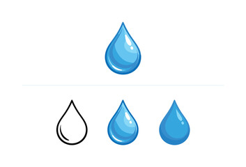 Resource saving depicted as a rounded water droplet with a clean tapered tip and glossy shape, fully defined as the sole object