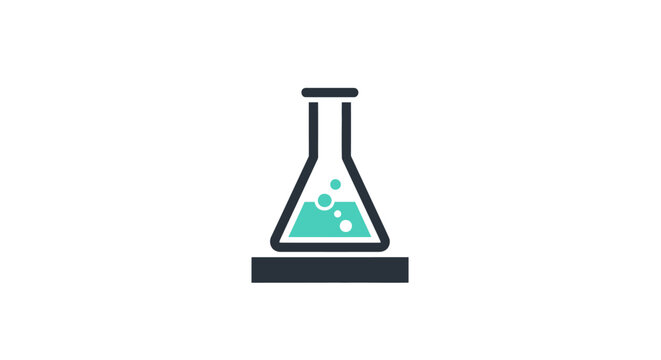 Laboratory Erlenmeyer Flask with Liquid.