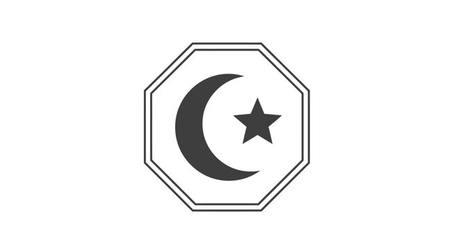 Islamic symbol with crescent moon star.