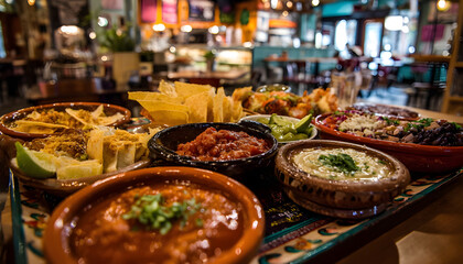 Fototapeta premium Food Tour Explore local Hispanic restaurants and food markets