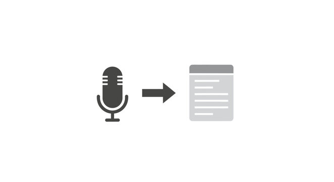 Microphone Recording Document Transcript Concept Icon.