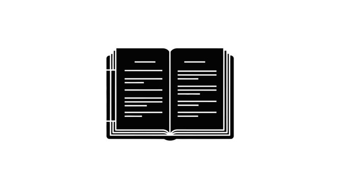 Open book with pages and text.