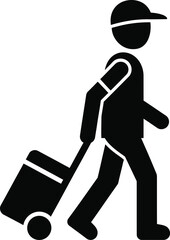 Traveler with luggage icon
