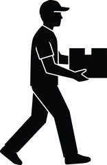 Delivery man carrying boxes