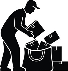 Delivery man with packages