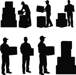 Moving and delivery icon set