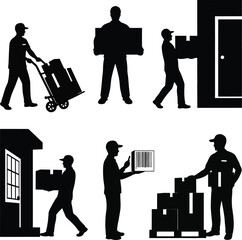 Moving and delivery icon set