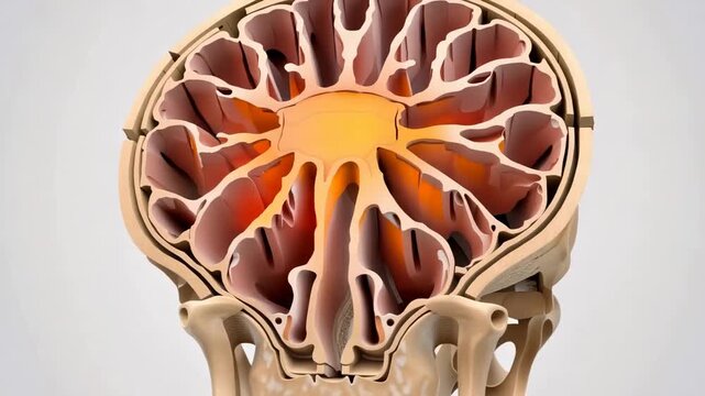Anatomical rendering of human sinuses detailed medical visualization frontal sinus maxillary sinus ethmoid sinus and sphenoid sinus