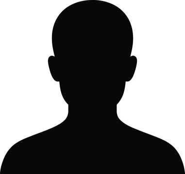 Vector silhouette of a human head and shoulders isolated on White Background