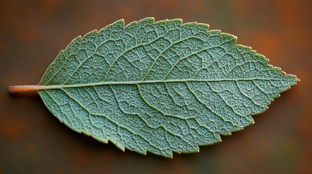 Detailed close-up of a single leaf