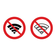 no wifi prohibition sign vector icon