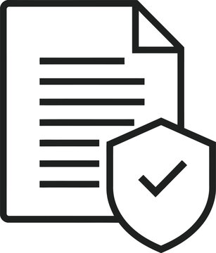 Document with Checkmark and Shield Icon for Security