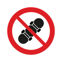 no skateboarding prohibition sign vector icon
