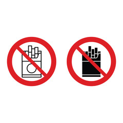 no smoking prohibition sign vector icon