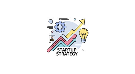 Startup strategy business growth concept.