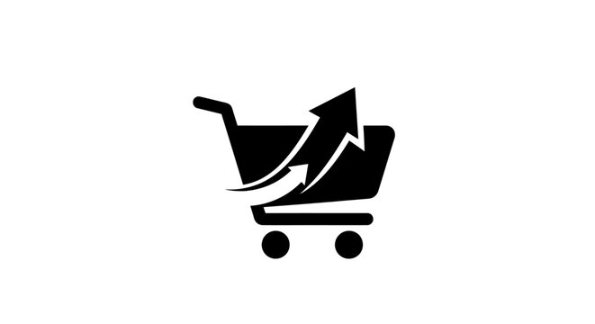 Shopping Cart with Arrow Icon.