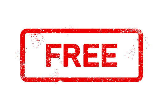 Free stamp, free of charge seal, shabby stamp, vector