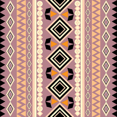 Geometric ethnic oriental seamless pattern traditional design for background, carpet, wallpaper, clothing, wrapping, batik, fabric, vector, illustration embroidery style