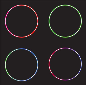 Set of round circle buttons labels frames and badges vector icons for web design