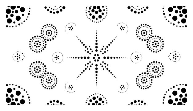Abstract aboriginal dot art pattern with circular motifs