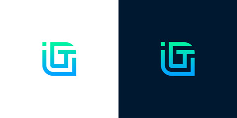 Fototapeta premium Abstract geometric logo for a tech or business company featuring interconnected lines forming a stylized initial or symbol