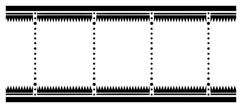 Geometric tribal border pattern with zigzag edges and vertical dotted dividers